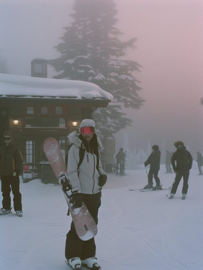 Skiers and snowboarders enjoying the slopes in Kashmir